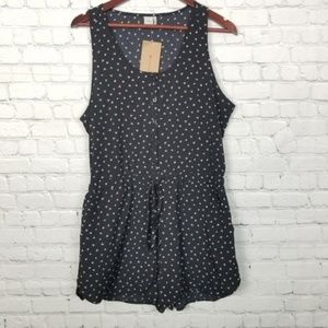 Paper Crane Black Drawstring Waist Romper